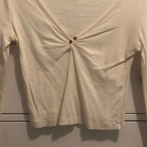 V Neck Long Sleeve Buttons Top